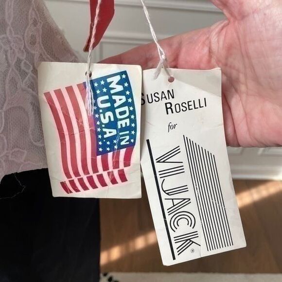 NWT Vintage 80s Susan Rossetti for Vijack Black White Midi Dress Pouf Shoulder 6 - Picture 7 of 12